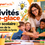 Couverture EnseignerFacile présentant 42 activités brise-glace pour la rentrée scolaire, adaptées aux élèves de la maternelle, du primaire, du collège et du lycée.